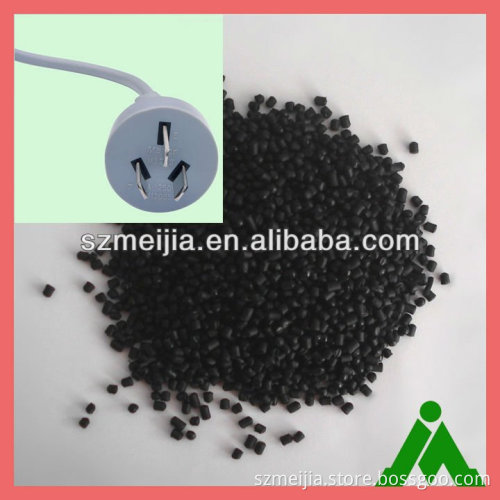 Semi-rigid PVC compounder for ABS non-migration power plug